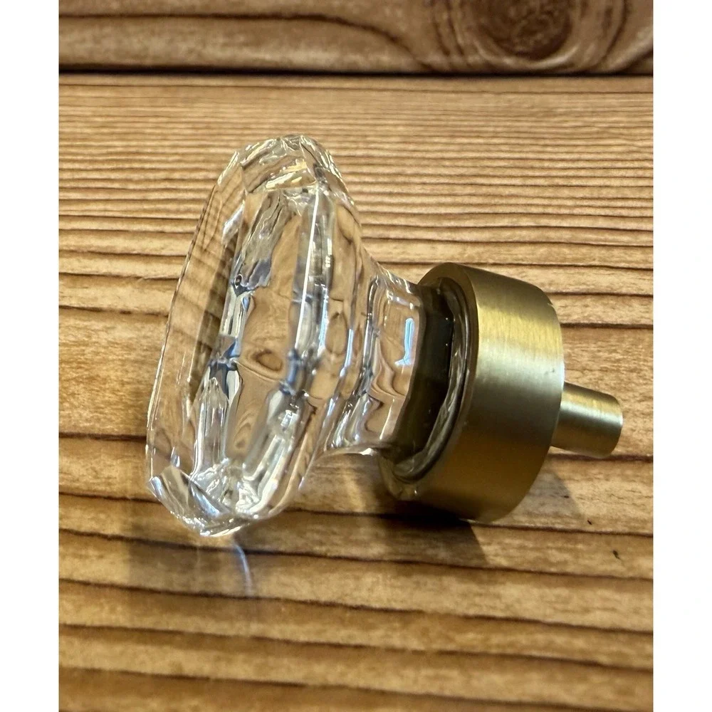 Amerock Drawer Cabinet Crystal Glass Knob‎ Pull Handle Golden Champagne Lot 6